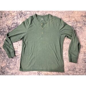 UNTUCKit‎ Albarino Shirt Men's Medium M Green Long Sleeve Henley  Style 02078